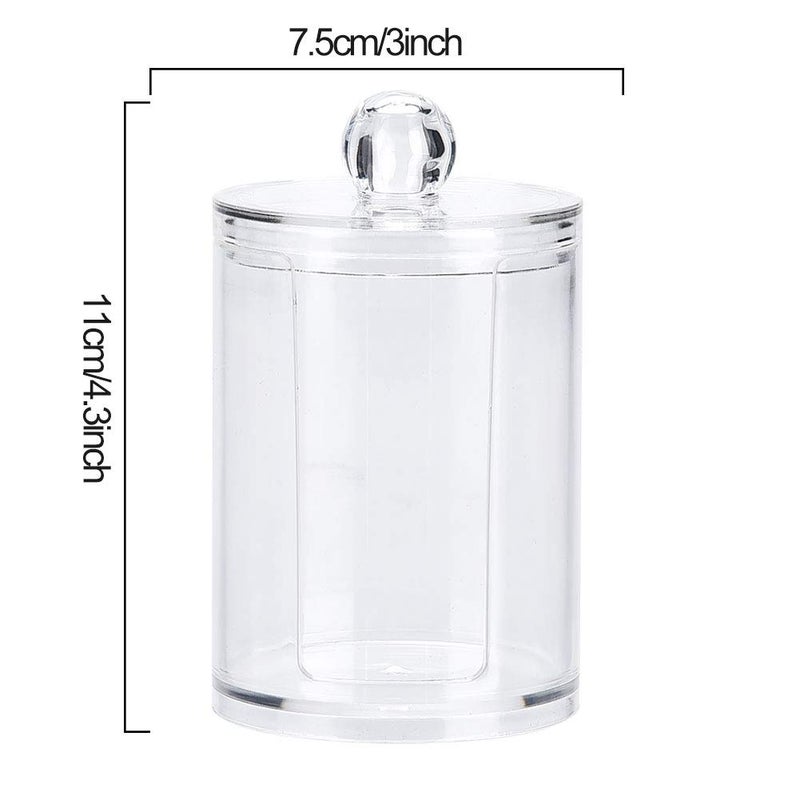Brrnoo Cotton Pad Organizer Box, Round Clear Acrylic Holder for Cotton Pads and Makeup Puff - Image 4